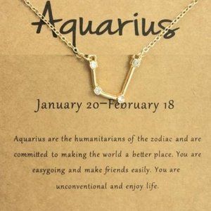 AQUARIUS GOLD STAR DIAMOND CONSTELLATION NECKLACE